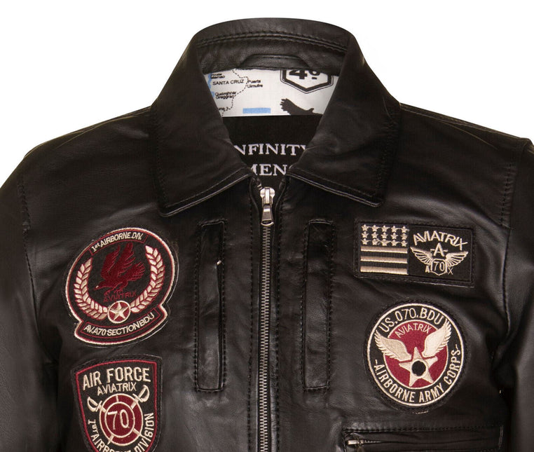 Mens Leather Air Force Bomber Jacket - Dublin