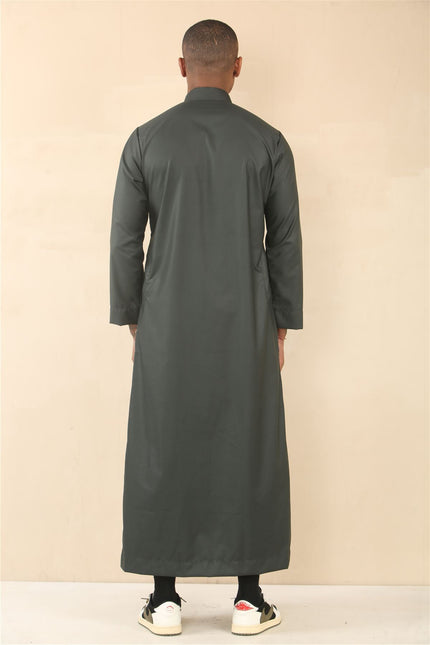Men's Green Thobe Arab Saudi Emirati Islamic Clothing Jubba Robe