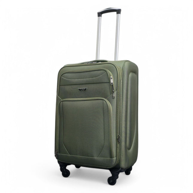 Soft Shell Lightweight Nylon Suitcase Set 4 Wheel Travel Case Holiday Bags