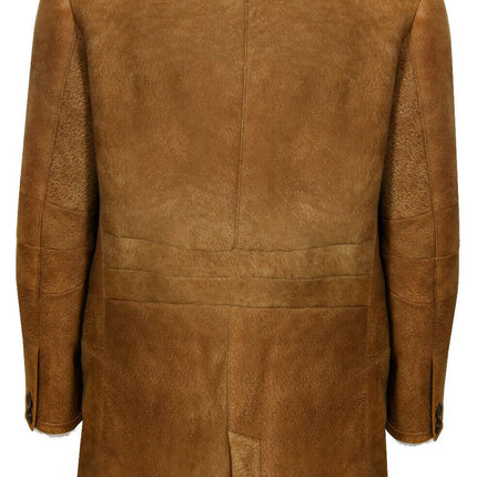 Mens Warm Sheepskin Trench Coat-Managua