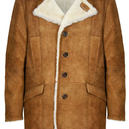 Mens Warm Sheepskin Trench Coat-Managua