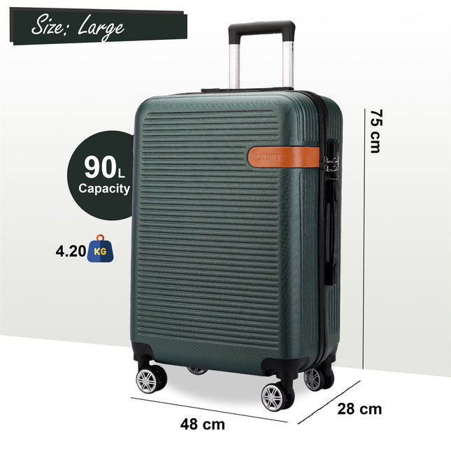 Hard Shell Classic Dual 4 Wheel Luggage Suitcase Set