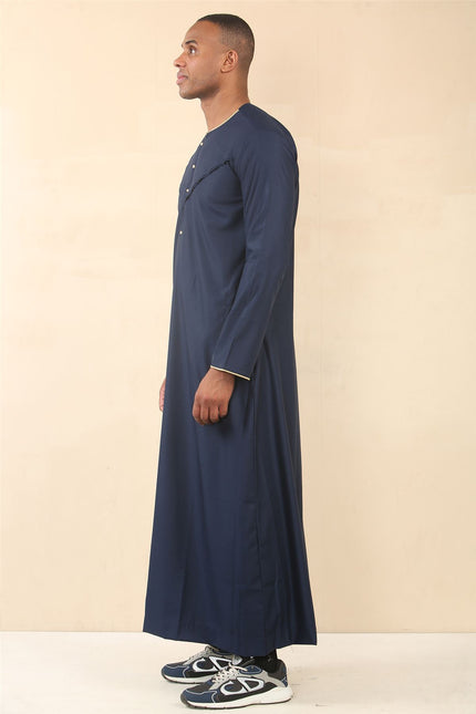 Men's Omani Eid Blue Thobe  Saudi Emirati Jubba Robe