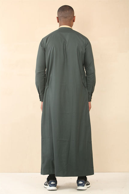 Men's Green Thobe Arab Saudi Emirati Islamic Clothing Jubba Robe