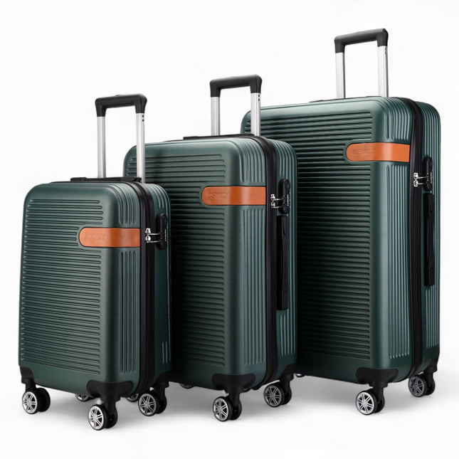 Hard Shell Classic Dual 4 Wheel Luggage Suitcase Set