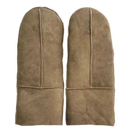 Infinity Leather Womens Tan Genuine Real Sheepskin Suede Mittens Warm Gloves