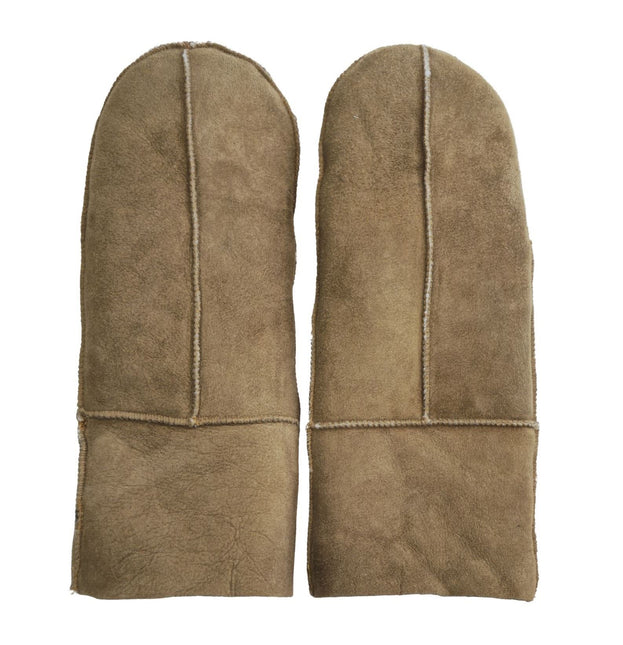 Infinity Leather Womens Tan Genuine Real Sheepskin Suede Mittens Warm Gloves