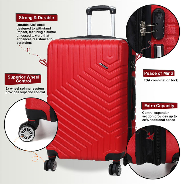 Expandable Hard Shell 8 Wheels Luggage Travel Cabin Bags Suitcase Set