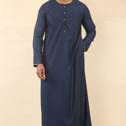 Men's Omani Eid Blue Thobe  Saudi Emirati Jubba Robe