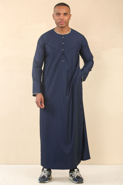 Men's Omani Eid Blue Thobe  Saudi Emirati Jubba Robe