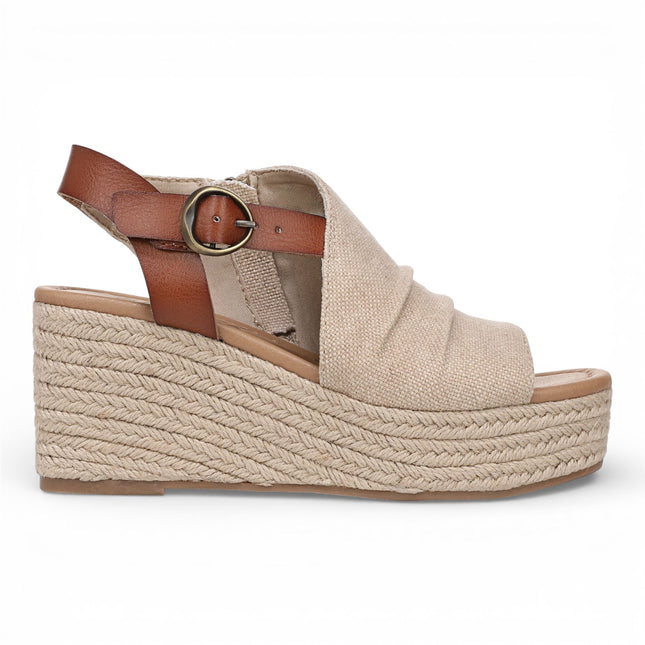 Blowfish Malibu Womens Brown Beige Wedge Slingbacks Heel Sandals - Amira