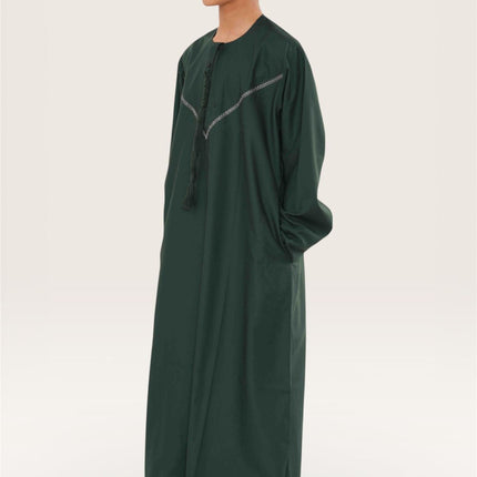 Kids Boys Eid Green Moroccan Thobe Robe Djellaba Ramadan Eid Jubba- K-HM10