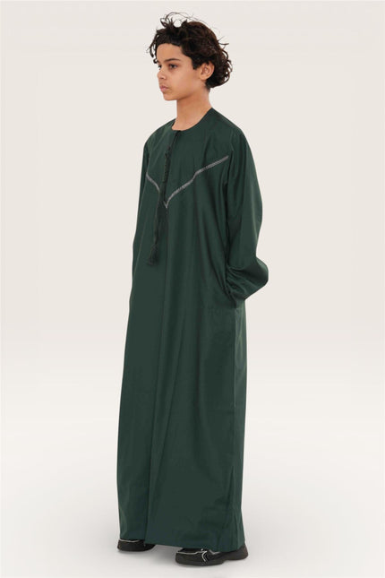 Kids Boys Eid Green Moroccan Thobe Robe Djellaba Ramadan Eid Jubba- K-HM10