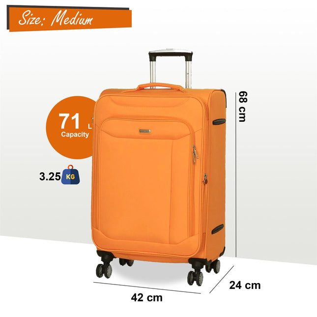 Soft Lightweight Dual 4 Wheel Suitcase Luggage