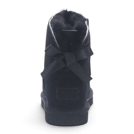 Women's Black Genuine Sheepskin Real Fur Winter Ankle Boots - Eclipse