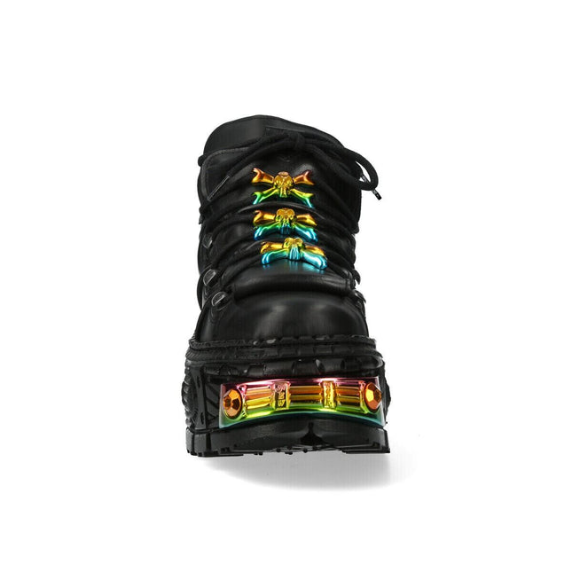 New Rock Platform Leather Ankle Boots-WALL106-S23