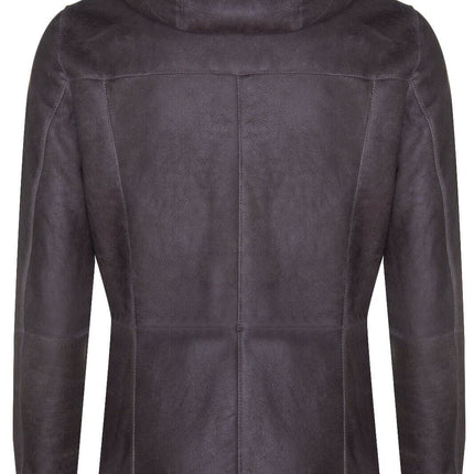 Mens Sheepskin Hooded Parka Coat-Alafaya
