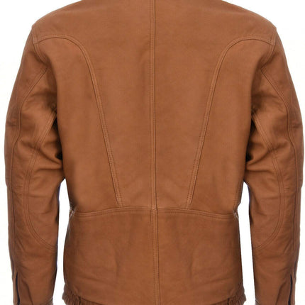 Mens Classic Harrington Bomber Leather Jacket-Minsk