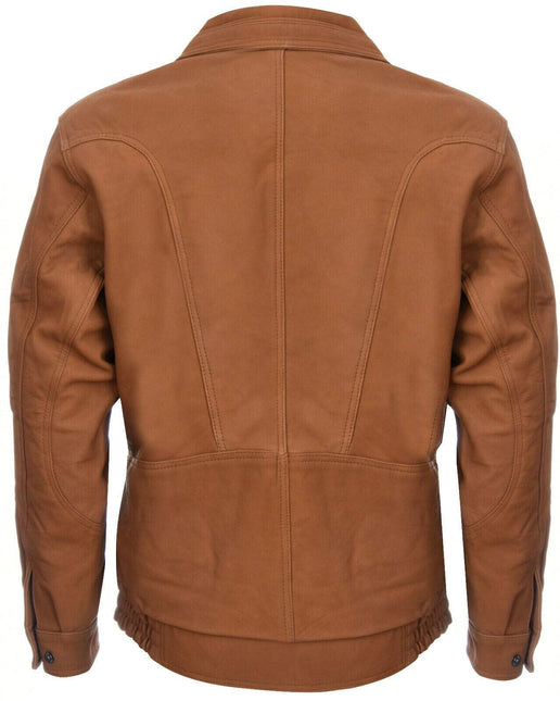 Mens Classic Harrington Bomber Leather Jacket-Minsk