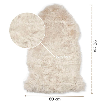 Genuine Cream Linen Sheepskin Natural Silky Soft Fluffy Real Wool Rug
