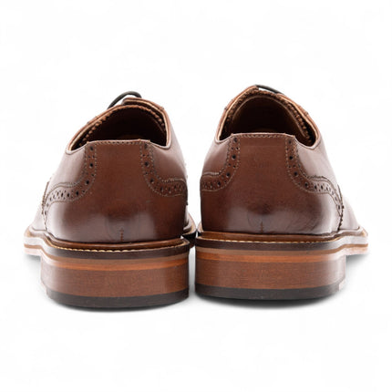 Chapman & Moore Men's Brown Leather Derby Brogue Oxford Dress Shoes