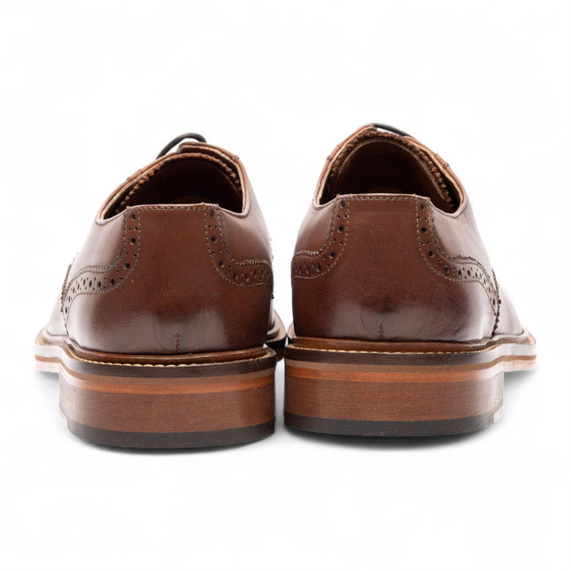 Chapman & Moore Men's Brown Leather Derby Brogue Oxford Dress Shoes