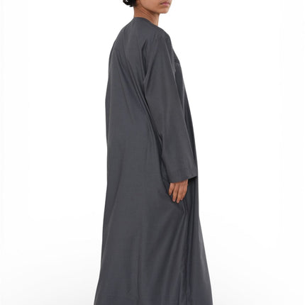 Kids Boys Eid Grey Moroccan Jubba Robe Djellaba Ramadan Eid Thobe - K-HM11
