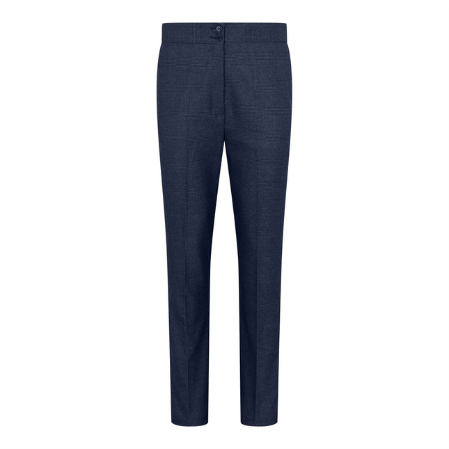 Women's Navy Three-Piece Tailored Fit Suit in Prince of Wales Check