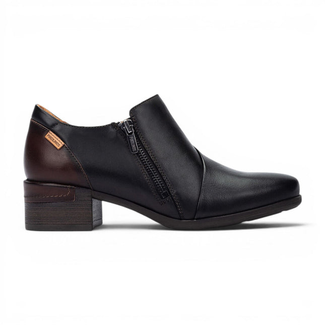 Pikolinos Women's Black Leather Low Heel Shoes - Malaga
