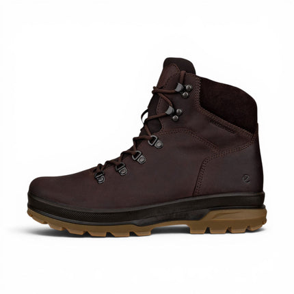 Ecco Men's Brown Leather Waterproof Lace-up Hiking Boots - Rugged Track 25
