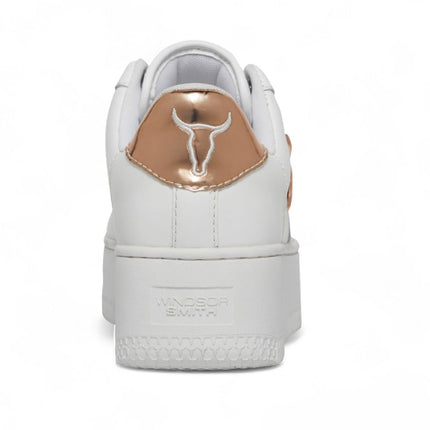 Windsorsmith Womens White Chunky Leather Platform Trainers Sneakers - Rich