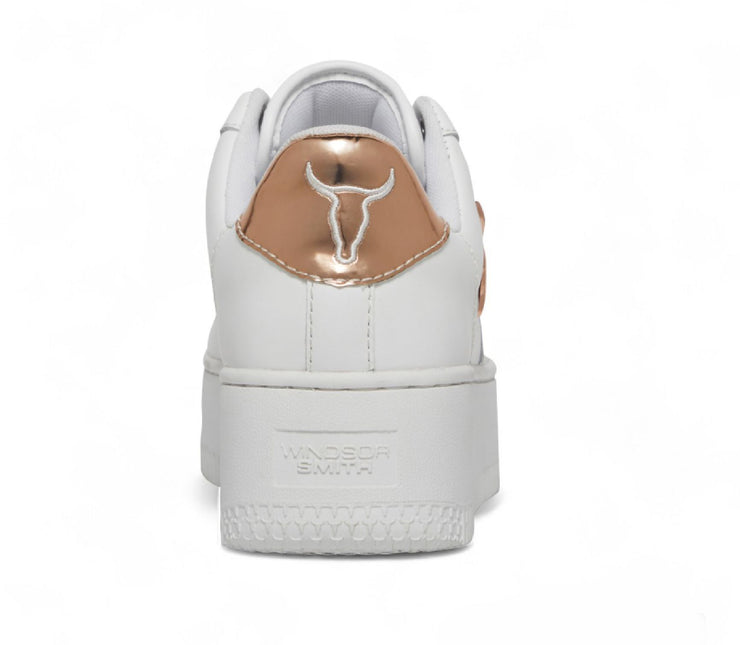 Windsorsmith Womens White Chunky Leather Platform Trainers Sneakers - Rich