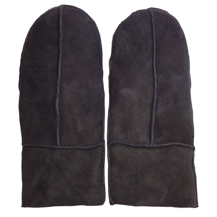 Infinity Leather Womens Black Genuine Real Sheepskin Suede Mittens Warm Gloves