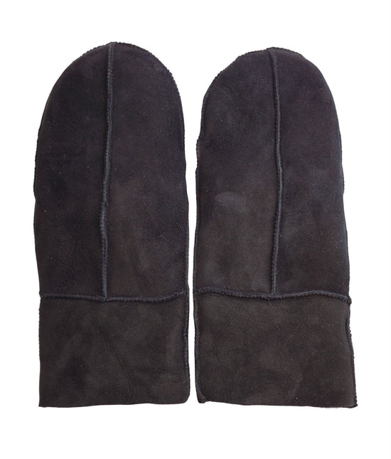 Infinity Leather Womens Black Genuine Real Sheepskin Suede Mittens Warm Gloves