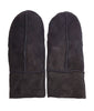 Infinity Leather Womens Black Genuine Real Sheepskin Suede Mittens Warm Gloves
