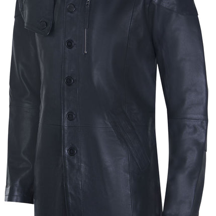 Mens Leather Trench Coat-Hamburg