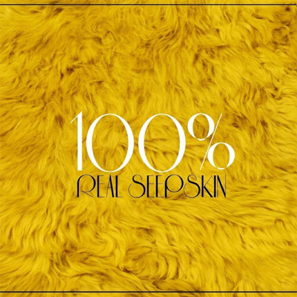 Genuine Bright Yellow Sheepskin Natural Silky Soft Fluffy Real Wool Rug