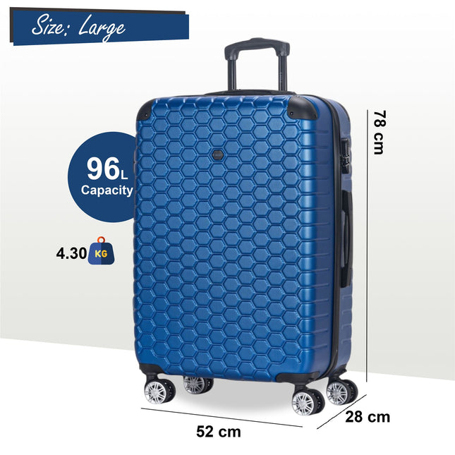 Hard Shell ABS 8 Wheel Luggage Travel Cabin Holiday Bags Suitcase Set