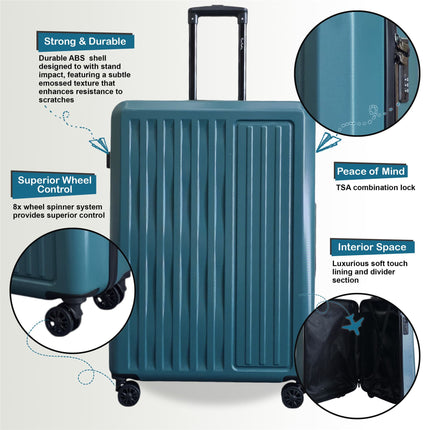 ABS Hard Shell Cabin 56 x 38 x 24 cm Suitcase Suitable for Easyjet, Ryanair