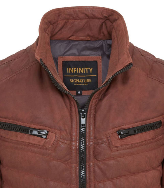 Men's Puffer Leather Biker Quilted Vintage Bomber Jacket