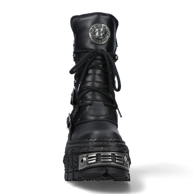 New Rock Mid-Calf Leather Platform Boots-WALL373-S3