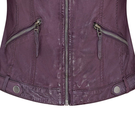 Womens Hooded Classic Biker Jacket - Brazzaville