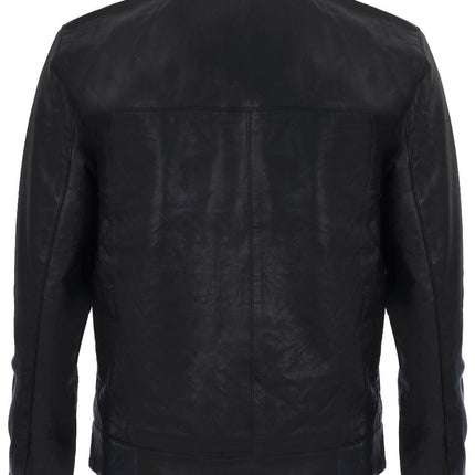 Mens Retro Leather Biker Jacket-Amsterdam