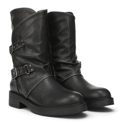 Blowfish Malibu Women's Black Faux Leather Mid-Calf Biker Boots - Venice-2