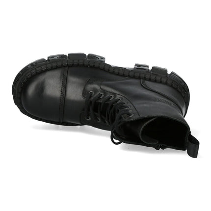 New Rock Black Goth Leather Boots-WALL083C-S5