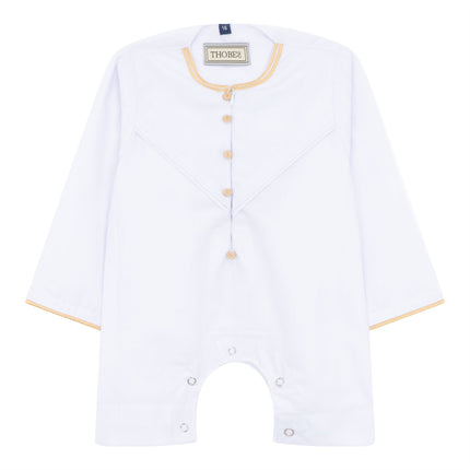 Baby Boys Omani Eid White Thobe  Saudi Emirati Jubba Robe Romper