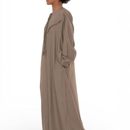 Kids Boys Eid Beige Moroccan Jubba Robe Djellaba Ramadan Eid Thobe - K-HM11