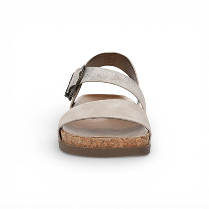 Blowfish Malibu Women's Cloud Silver Footbed Strappy Flat Sandals - Lance