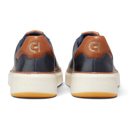 Cole Haan Men's GrandPro Luxe Mile Trainer Blue Leather Sneakers - C37158