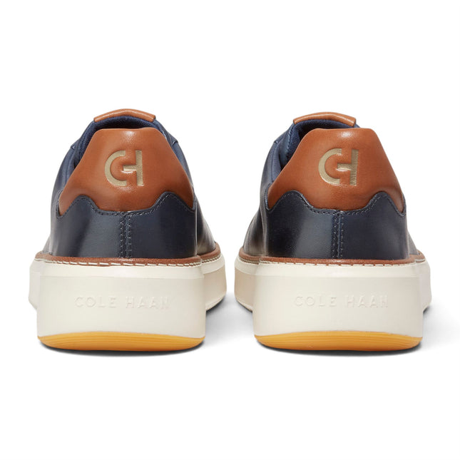 Cole Haan Men's GrandPro Luxe Mile Trainer Blue Leather Sneakers - C37158
